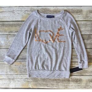 Weavers Girl Stripe Love Sweatshirt New Medium